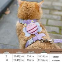 Kvėpuojantis animacinis mažas bitukas, katės ir šuns pavadėlis su diržais S (2-6 kg) white