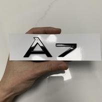 AUDI A7 4 žiedų logotipas ABS juodas 2012-2024 automobilio variklio dangčio priekinės grotelės galinės bagažinės emblema lipdukas Quattro Sline A7 aksesuaras perdirbimas