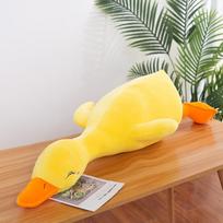 Didelis baltas žąsis pliušinis žaislas smėlio skulptūra antis pagalvė animacinis personažas miegantis su kojomis mieganti lėlė gimtadienio dovana 65cm [no zipper] 0.3kg yellow