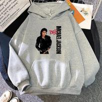Michael Jackson Graphic Long-Sleeve Hoodie M šviesiai pilka spalva
