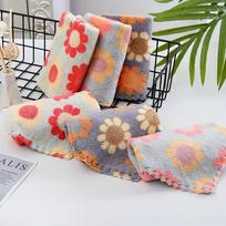 5Pcs Kitchen Cleaning Cloths Soft Absorbent Dishcloth Coral Sunflower Wiping Towel Rags Household Cleaning Cloth 30X30CM gray