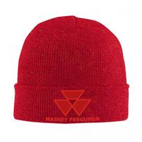 Popular Masseyed Tractors Bonnet Hats Fergusoned Print Farm Equipment Beanie Hats Skullies Beanies Autumn Male Warm Soft Cap as picture red