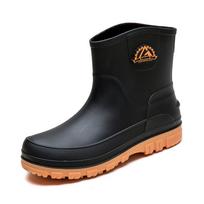 Vyriški vandeniui atsparūs vidutinio ilgio guminiai lietaus batai - Madingi, šilti, neslystantys darbui, žvejybai ir virtuvės reikmėms Size 41 geltona