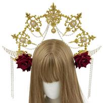 Angel Halos Crowns Marys Goddesses Headband Golden Tiaras Crowns Lolitas Cosplay Halloween Costume Headpiece Headdress beige