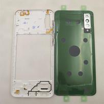 For Samsung Galaxy A30S A307 SM-A307FN A307G Phone Housing Middle Frame+Battery Back Cover Case Panel +Camera Lens +Logo žalia