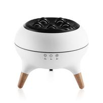 Tranquil Moon Aroma Diffuser: Jellyfish Salt Stone Clock & Volcano Humidifier EU Plug white