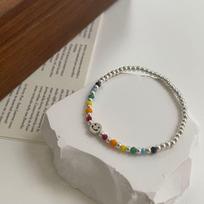 Cute Rainbow Smiley Face Bracelet Simple Fashion For Women Friendship Jewelry gray
