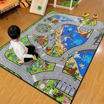 Miesto automobilių stovėjimo aikštelės žaidimų kilimėlis, vaikų kilimas, edukacinis žaislas berniukams ir mergaitėms, žemėlapis 50x80cm