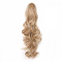 Plaukų priauginimas su segtuku-gnybtuku 18 &24 Segamas banguotas sintetinės uodegos plaukų priauginimas Ilgos uodegos moterims Priauginimai\';[\; 18inches beige
