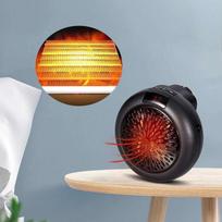 Elektrinis mini šildytuvas Nešiojamas 900W 220V EU Kištukinis sieninis lizdas Erdvės ventiliatoriaus šildytuvas EU Plug juoda