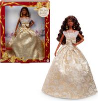 Barbie Holiday Barbie Wavy Hair Signature Black Doll House for Ages Gold JBH96 Dress-Up & 6+ brown