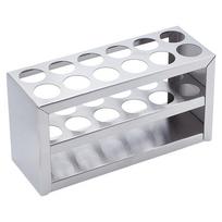 1pc Stainless Steel Test Tube Display Rack Lab Supplies Stainless Steel color 164x57x85mm Hole: 21mm