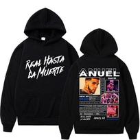 Rapper Anuel AA Real Hasta La Muerte Hoodies Men L black