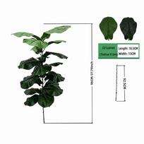 9/15/23 Leaves Artificial Ficus Lyrata Big Size DIY Ornament Fake Palm Plant Photo Props Green Large Green Tree Indoor Greenery black