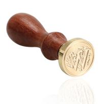 Vintage Wax Seal Stamp Sealing Wax A-Z 26 Letter Stamp Alphabet Retro Wood Stamp Wooden Handle Classic DIY Crafts beige