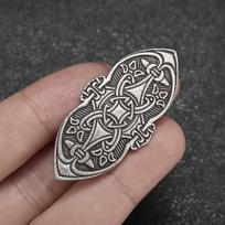 Retro Norse Mythology Brooch Amulet Men Women Pin Clothing Accessories gray