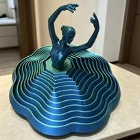 Models 3D Printing Ballet Dancers PLA Plastic 3D Optical Illusion Folding Twirling Decompression Desktop Decor Handicrafts