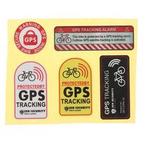 GPS Tracking Alarm Sticker MTB Road Bike Scooter Motorcycle Anti-Theft Decal Warning Reflective Paster Bicycle Car Accessories gray