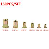 150X Kniedijimo įrankių rinkinys Kniedės veržlės Sriegio įstatymo įrankis Nutsert Skirtas M3 M5 M6 M8 M10 150pcs
