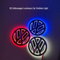 5D LED Luminous Car Logo Light for Volkswagen Bora Diameter 11CM blue