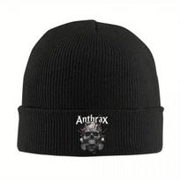 New New Anthrax Skull Hat Autumn Winter Skullies Beanies Ski Thrash Metal Band Cap FeUnisex Unisex Acrylic Knitted Hat black