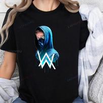Streetwear Alan Walker Printed T-shirt Top Alan Walker Trend Harajuku Short-sleeved Unisex Shirt Graphic Oversized T-shirt 2XL black