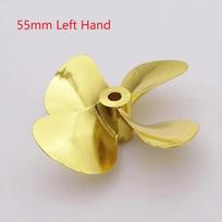 RC Valties Modelis Metalinis Sraigtas 4 Mentės 4mm Velenas Dešinės Kairės Rankos 55mm 60mm RC Valtims Žvejybos Masalui Vilkti Jūros Kruiziniam Laivui ROV D55mm Left Hand beige