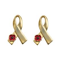 The Royal Canadian Legion 24K Gold Plated Ribbon Pin for Women Girls Christmas Gifts beige