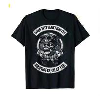 Streetwear Sūnūs su artritu Ibuprofenas Skyrius Juokingas Motociklininko Kaukolės Marškinėliai Juodi Vintažiniai Vyriški Grafiniai Marškinėliai Gotikiniai Ropa Hombre Viršus L black