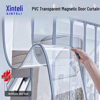 Xinteli PVC Magnetinė Skaidri Šilumos Durų Užuolaida 40*210cm gray