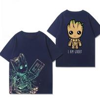 Marvel Galaktikos Globėjai 3 Raketa Marvel Bendras Marškinėliai Drabužiai Groot Didelis Dantis Lenta Trumpomis Rankovėmis Gryna Medvilnė Madingi Atsitiktiniai S beige