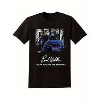 Paul Walker Tribute T Shirt Vintage 90s Graphic Tees Unisex Unisex 100 Cotton Streetwear Retro Short Sleeve Tops Unisex Casual Tee XL black
