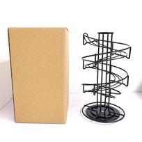 Nespresso Coffee Pod Holder, Coffee Pod Carousel Storage Organizer Stand (Capacity of 30 K Cup Pods) Wrought Iron Display Rack beige