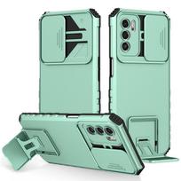 Oppo A16S dėklas Stumiamas-traukiamas kameros apsaugos stovas Telefono dėklas Oppo A16 A 16 s CPH2269 6.52  Atsparus smūgiams Šarvuotas galinis dangtelis CANVAS šviesiai mėlyna spalva
