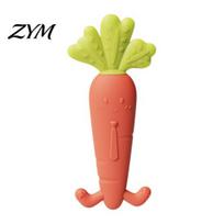 Baby Teether Toys Silicone Carrot Teether, Food-Grade BPA-Free Chew Toy for 3-6 Safe Teething Infants Months, Soothing Gum Massager, Boil-Safe Infant oranžinė