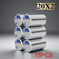 20x2 Powerful Neodymium Magnet With double-sided adhesive N35 NdfeB Permanent Magnetic imanes Round Super Strong Fridge Magnets