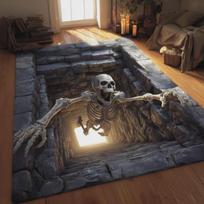 Pragaro Plyšusi Lava Skeletas 3D Iliuzija kilimas žaidimų kambario grindų kilimėlis žaidimų įrenginys medijos kampelis Plaunamas grindų kilimėlis Dovana 80X120CM