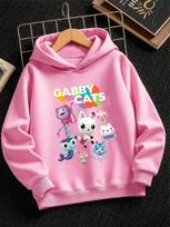Gabby's Dollhouse Kids Hoodie Summer Cute Cartoon Crewneck Casual Boys Girls 3-14 160 white