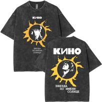 Viktor Tsoi Classic Album A Star Named Sun Poster Print T-Shirt Men Women Casual Oversized Streetwear Fashion Cotton Summer Tees S