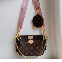Madinga moteriška rankinė po pažastu 5-in-1 Mahjong Senas gėlių raštas 3-in-1 Vienos peties Crossbody Vokas Grandinėlė Universalus 24x16x6cm rožinė