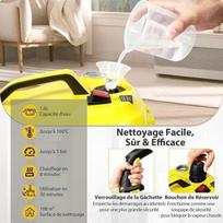 COSTWAY 2000W Multipurpose Steam Cleaner for Bed Bugs-5 BAR-15 Accessories and Pressure Gauges-1.8L Tank-160°C-4 Wheels-Yellow