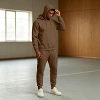 Men's Casual Sweatshirt Set for Fall Winter Sports Activewear XXL kava