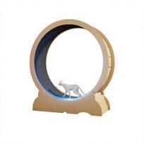 Cat-Friendly Silent Rotating Treadmill Exercise Cylinder Activity Toy With Running Wheel Density Board Material Made In China Size M beige