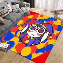 The Amazing Digital Circus Flannel Pattern Square Carpet,Area Rug,Carpet Rug for Living Room Bedroom Sofa Playroom Decor,Non-slip Floor Mat 40x60cm( 15x23in ) red