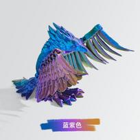 17cm 3D spausdinimo imitacija Amžinas paukštis žaislas Kinų mitinis gyvūnas Paukščio sąnariai judantys Darbalaukio dekoratyvinis Kūrybiškos dovanos blue