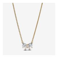 Pandora 14k Gold Plated Sparkling Bow Necklace 363508C01 balta