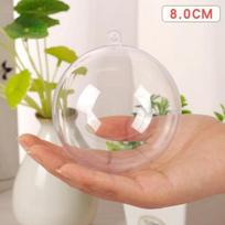 Skaidrus Atviras Plastikinis Kalėdų Dekoro Rutulys Burbulas Ornamentas Dovana Dovanų Dėžutė 8CM gray