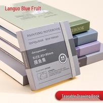 Blue Fruit Doodling Sketchbook: Tearable, Thick Acrylic Cardstock, Small Pocket Size, Blank for Note-taking Idle Collection LG-24628 gray