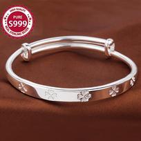 Adjustable bracelet, made of pure 999 silver, designed for easy wear, perfect silver jewelry for women Silvery Bracelet brown