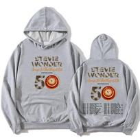 Stevie Wonder dainos „The Key of Life“ 50-mečio turo hoodies moterims vyrams drabužiai ilgomis rankovėmis laisvalaikio su gobtuvu džemperis viršus M gray